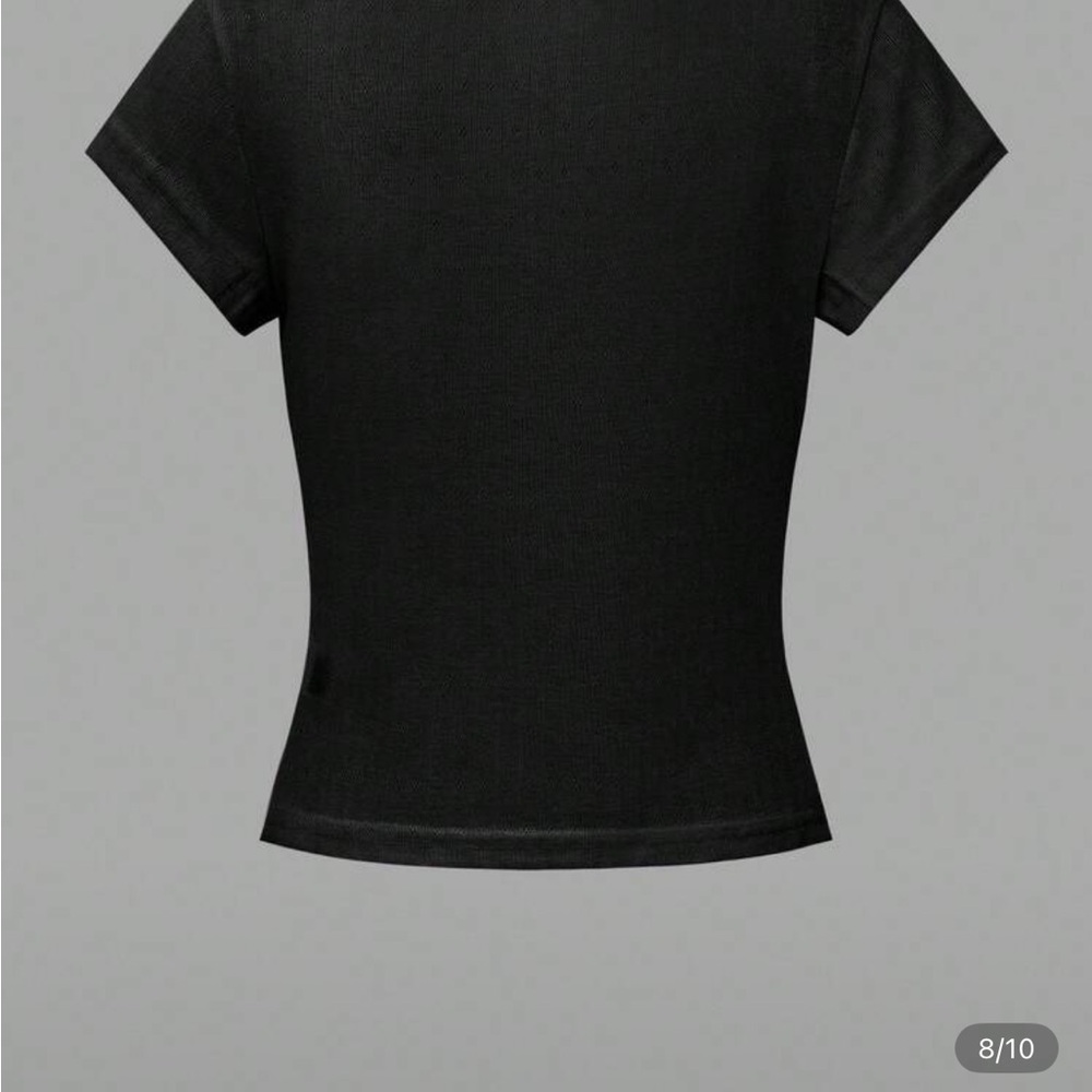 Lot of 2 Cream and Black pointelle tees - Picture 3 of 9